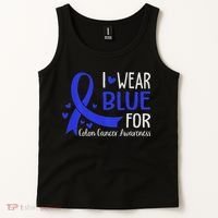 In March We Wear Blue For Colon Cancer Awareness Tank Top thumb 2