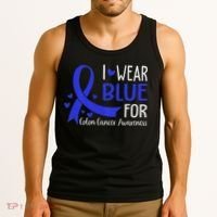 In March We Wear Blue For Colon Cancer Awareness Tank Top thumb 3