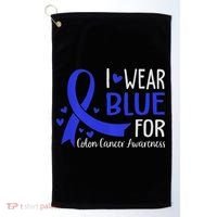 In March We Wear Blue For Colon Cancer Awareness Golf Towel thumb 0
