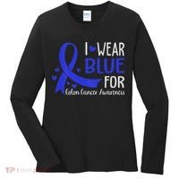 In March We Wear Blue For Colon Cancer Awareness Women's Long Sleeve Shirt thumb 0