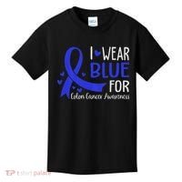 In March We Wear Blue For Colon Cancer Awareness Kids T-Shirt thumb 0