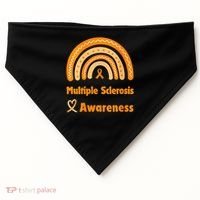 In March We Wear Orange Multiple Sclerosis Awarenes USA-Made Doggie Bandana thumb 0