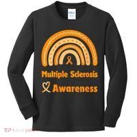 In March We Wear Orange Multiple Sclerosis Awarenes Kids Long Sleeve Shirt thumb 0