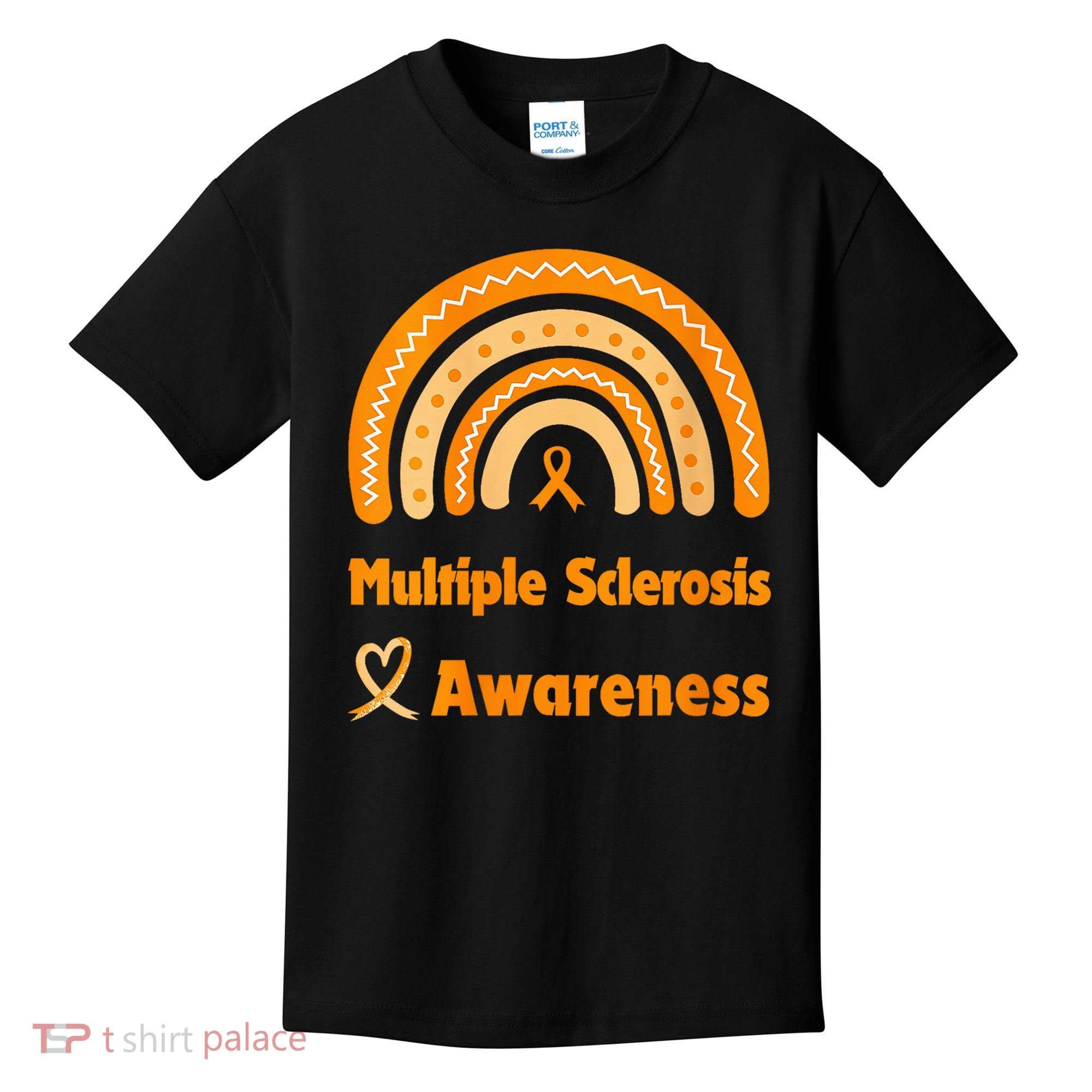 In March We Wear Orange Multiple Sclerosis Awarenes Kids T-Shirt