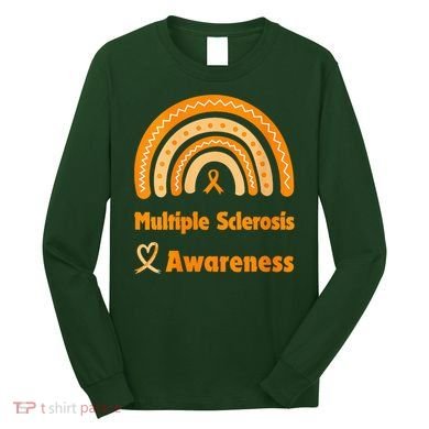 In March We Wear Orange Multiple Sclerosis Awarenes Long Sleeve Shirt