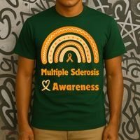 In March We Wear Orange Multiple Sclerosis Awarenes T-Shirt thumb 3
