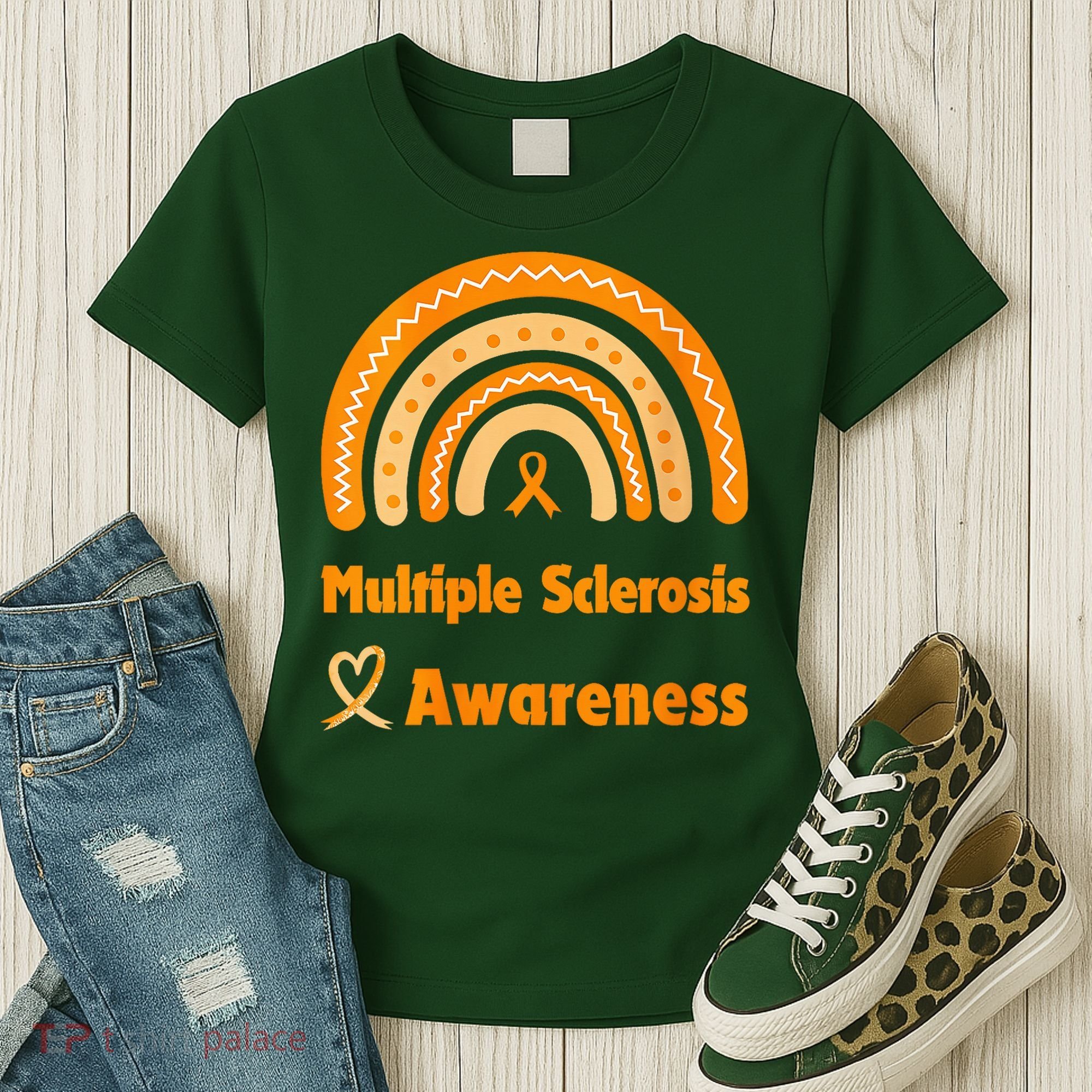 In March We Wear Orange Multiple Sclerosis Awarenes Women's T-Shirt