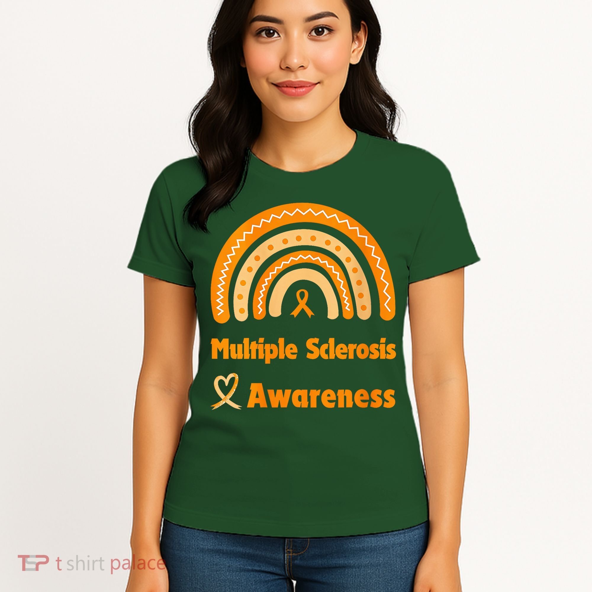 In March We Wear Orange Multiple Sclerosis Awarenes Women's T-Shirt