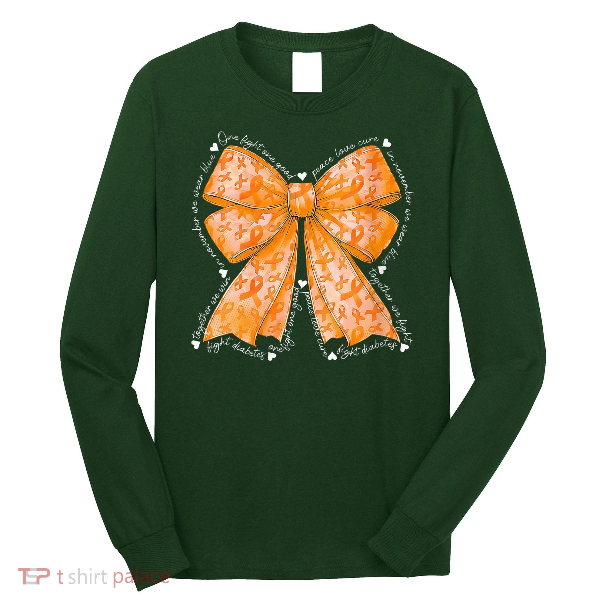 In March We Wear Orange Ribbon Multiple Sclerosis Awareness Long Sleeve Shirt