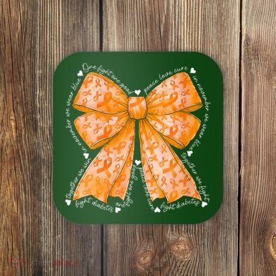 In March We Wear Orange Ribbon Multiple Sclerosis Awareness Coaster
