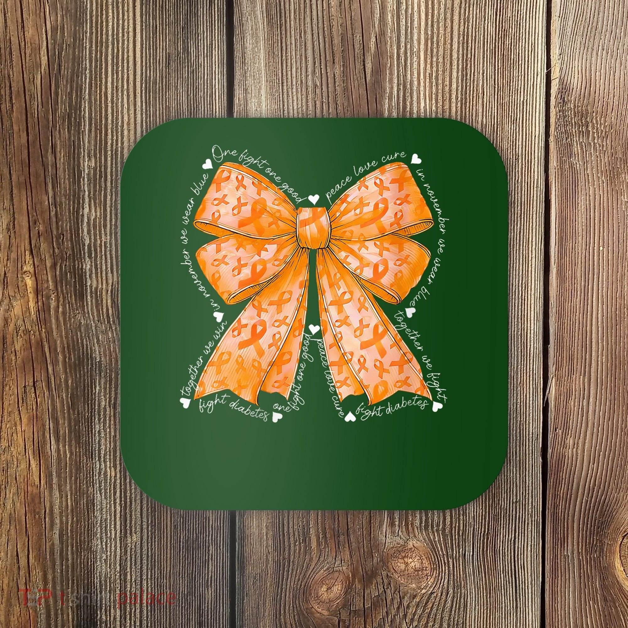 In March We Wear Orange Ribbon Multiple Sclerosis Awareness Coaster