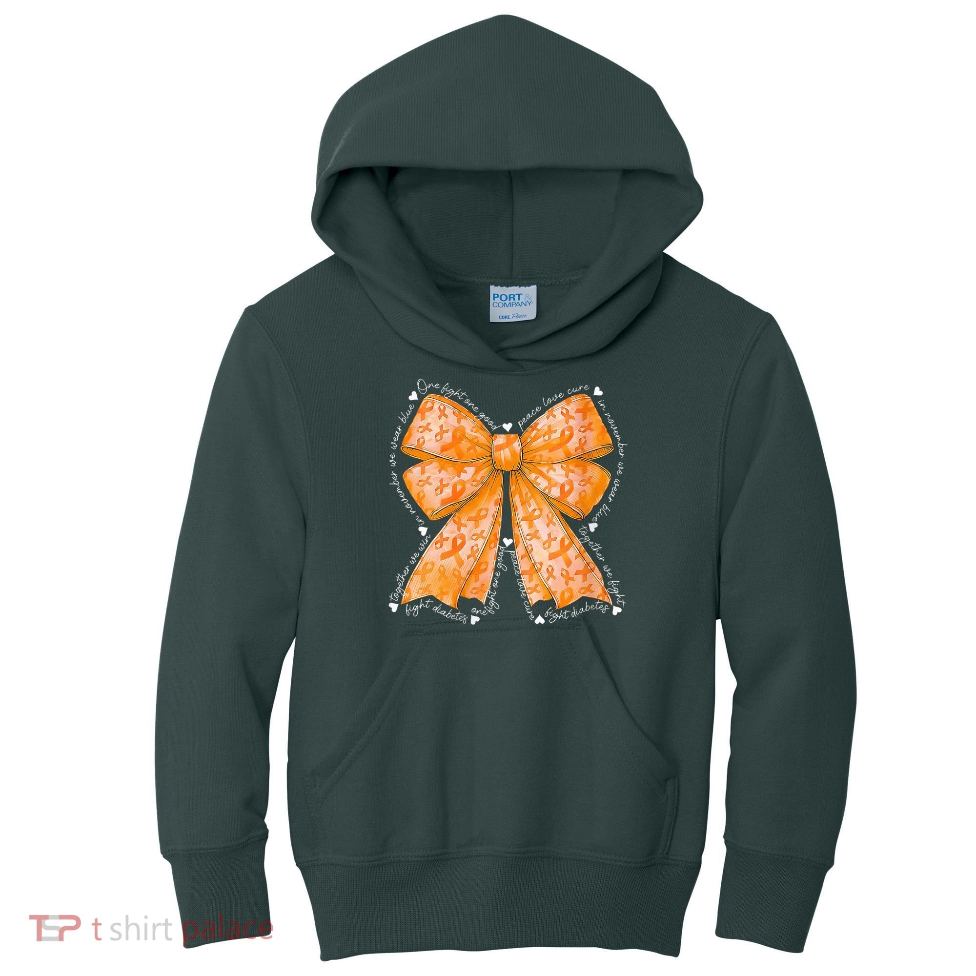 In March We Wear Orange Ribbon Multiple Sclerosis Awareness Kids Hoodie
