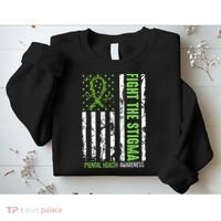 In May We Wear Green For Mental Health Awareness Month Sweatshirt thumb 2
