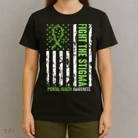 In May We Wear Green For Mental Health Awareness Month T-Shirt thumb 4