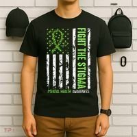 In May We Wear Green For Mental Health Awareness Month T-Shirt thumb 6