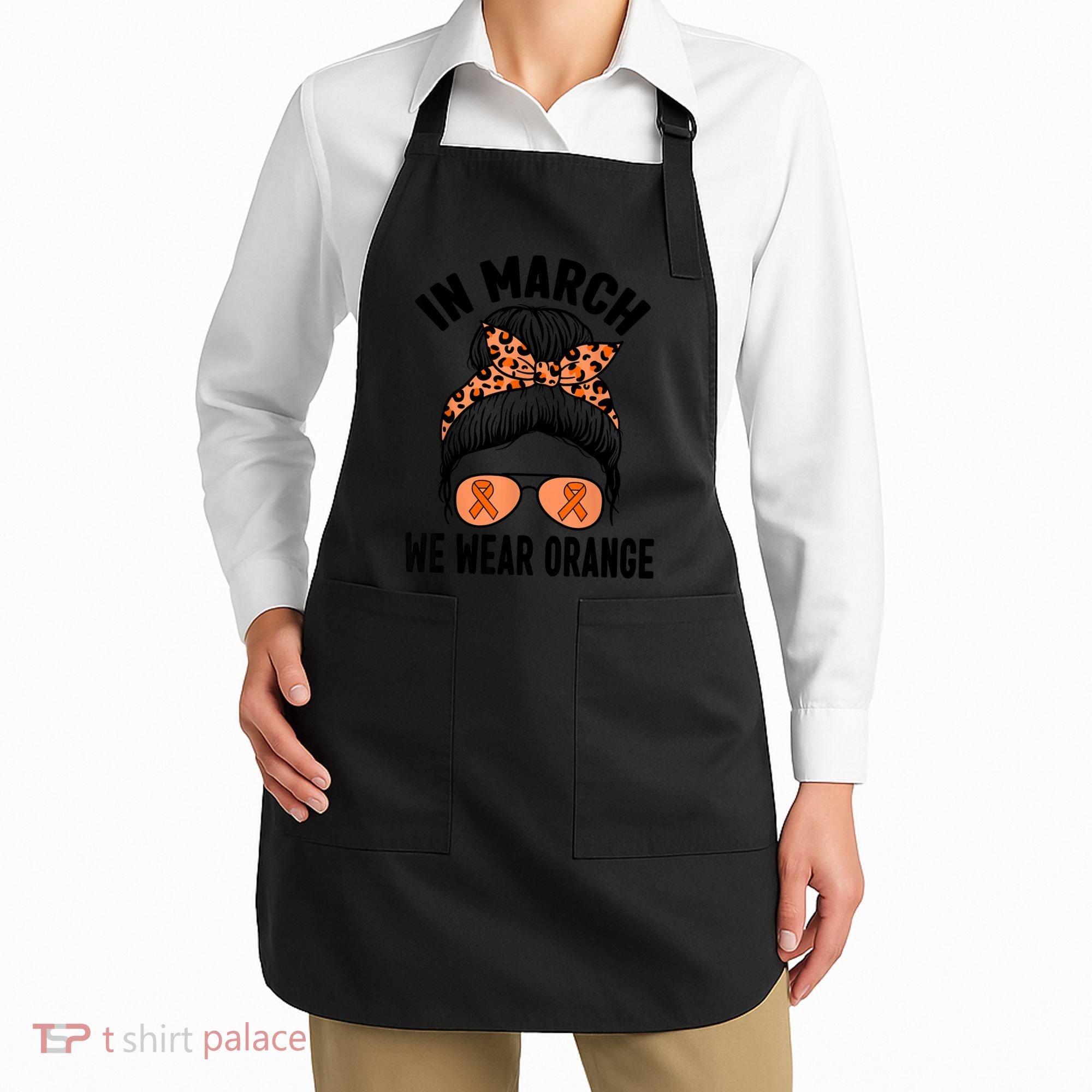 In March We Wear Orange MS Multiple Sclerosis Apron