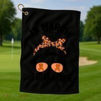 In March We Wear Orange MS Multiple Sclerosis Golf Towel thumb 1