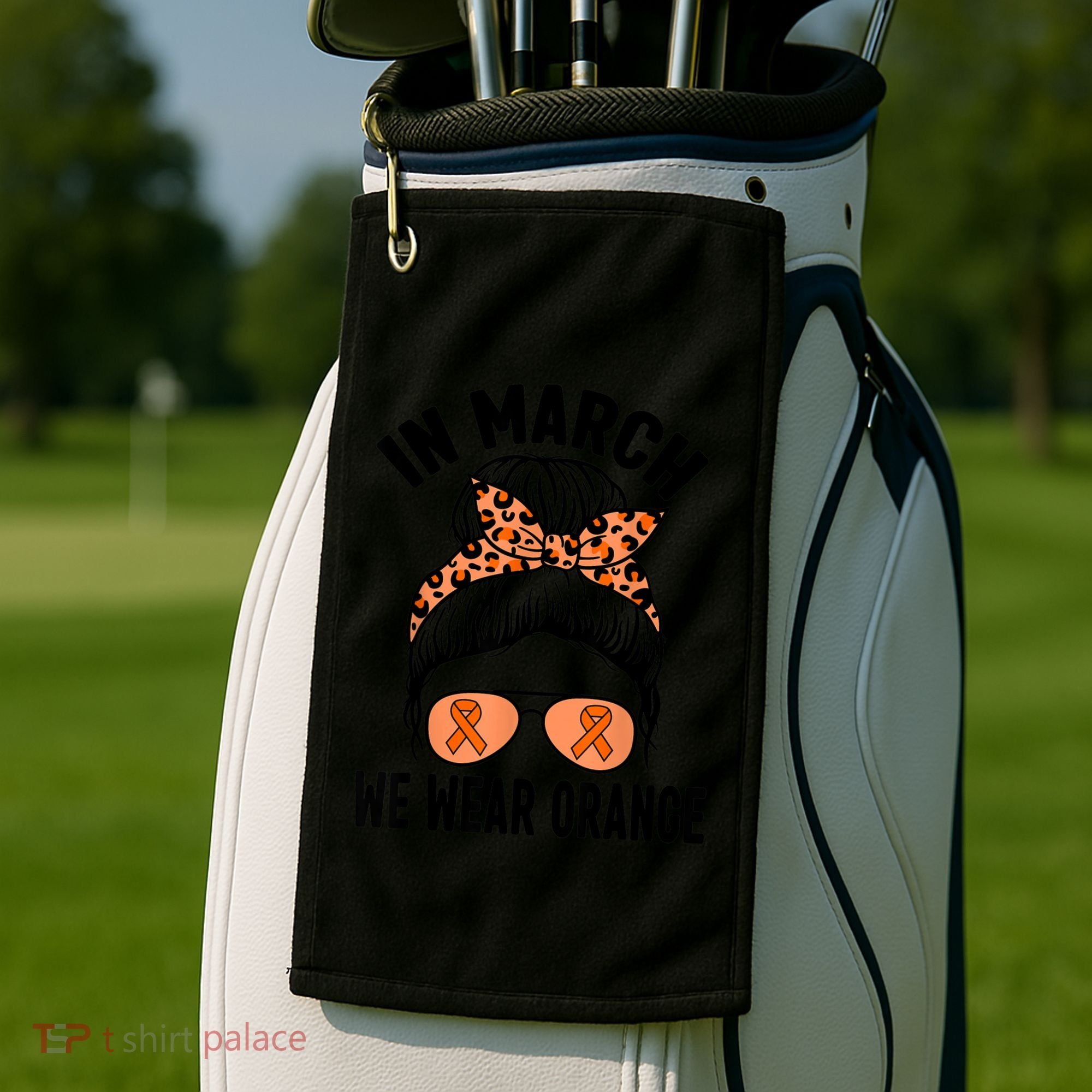 In March We Wear Orange MS Multiple Sclerosis Golf Towel