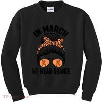 In March We Wear Orange MS Multiple Sclerosis Kids Sweatshirt thumb 0