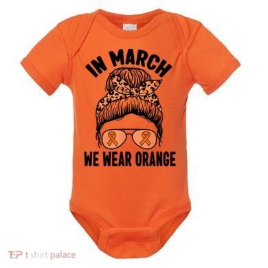 In March We Wear Orange MS Multiple Sclerosis Baby Bodysuit