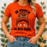 In March We Wear Orange MS Multiple Sclerosis Women's T-Shirt thumb 2