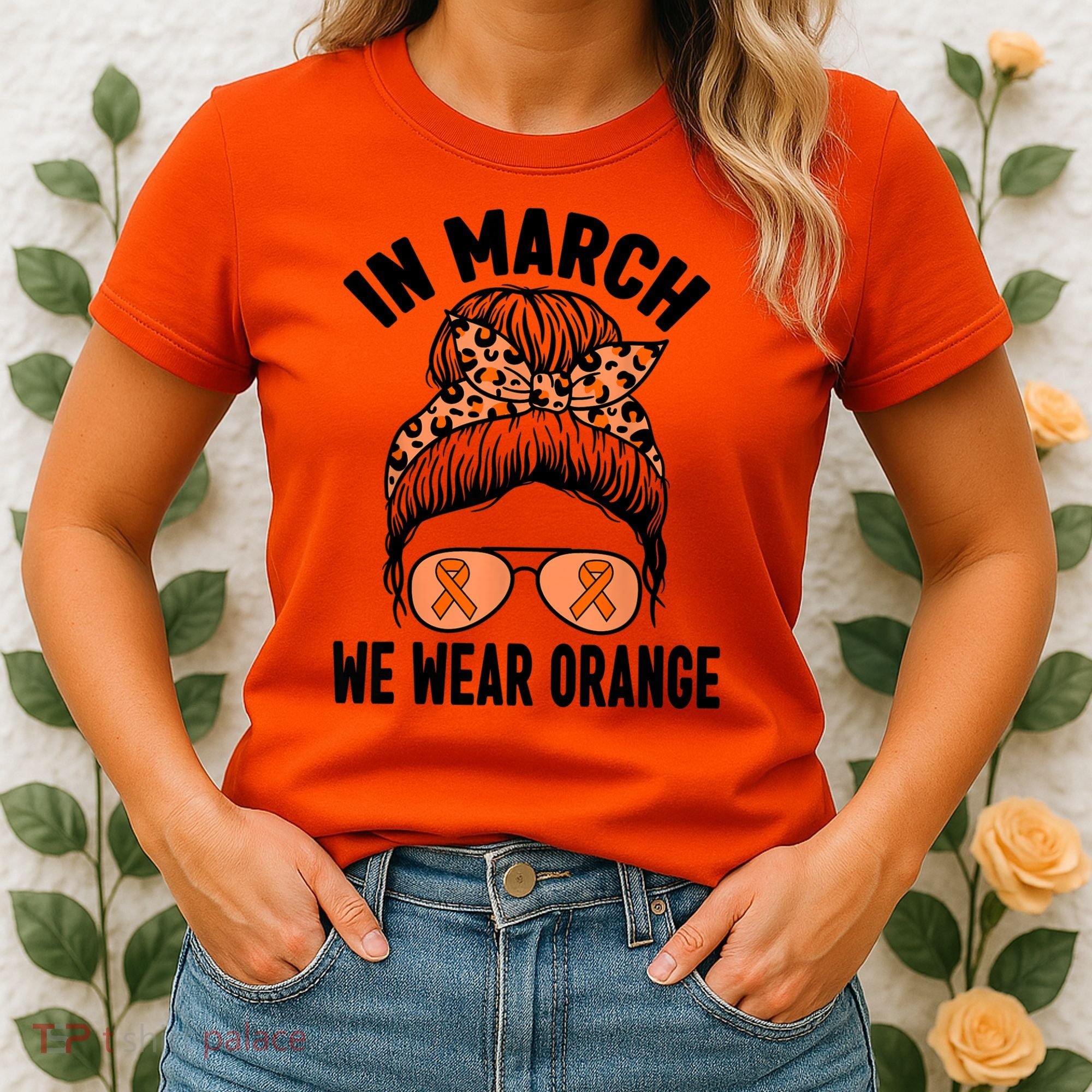 In March We Wear Orange MS Multiple Sclerosis Women's T-Shirt