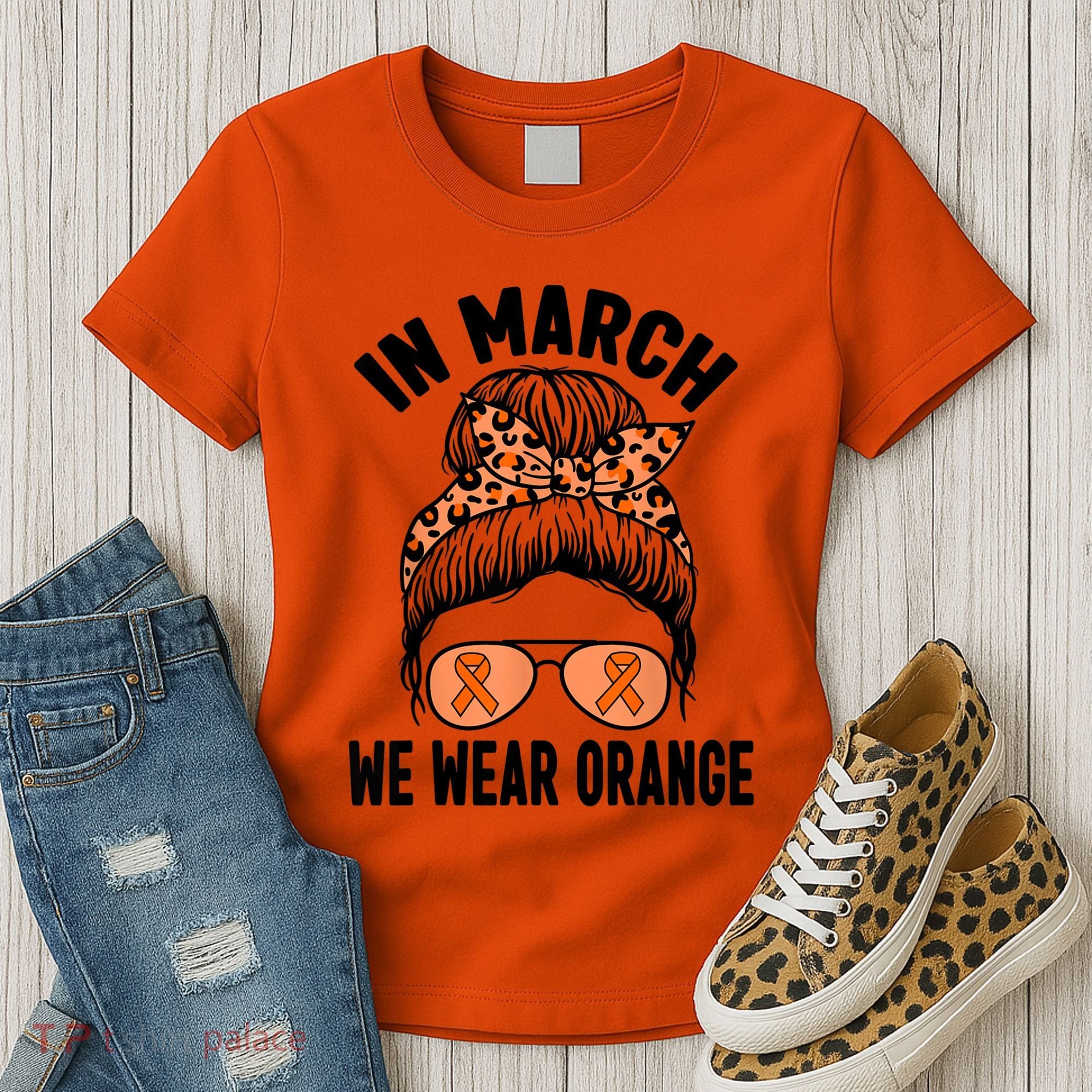 In March We Wear Orange MS Multiple Sclerosis Women's T-Shirt