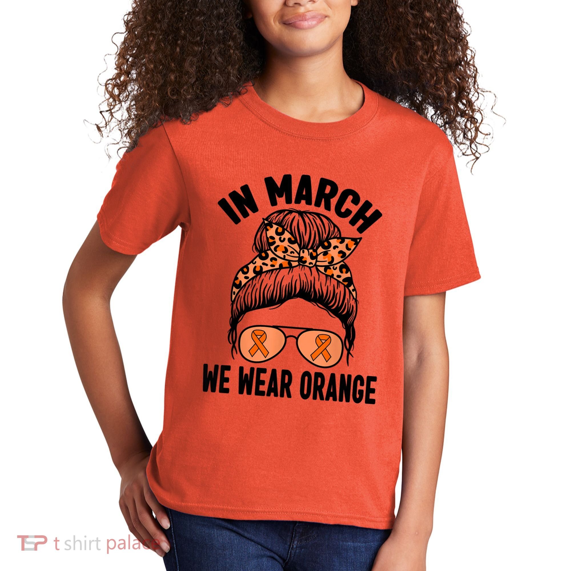 In March We Wear Orange MS Multiple Sclerosis Kids T-Shirt