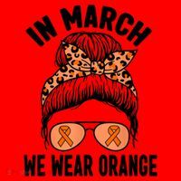 In March We Wear Orange MS Multiple Sclerosis Santa Hat thumb 1