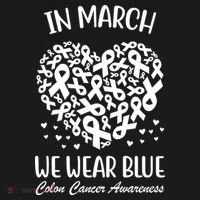 In March We Wear Blue Colon Cancer Awareness Ribbon Heart Women's Hoodie thumb 2