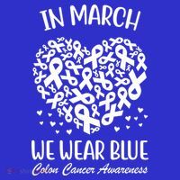 In March We Wear Blue Colon Cancer Awareness Ribbon Heart Women's Tank Top thumb 5
