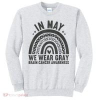 In May We Wear Gray Brain Cancer Awareness Month Rainbow Sweatshirt thumb 0