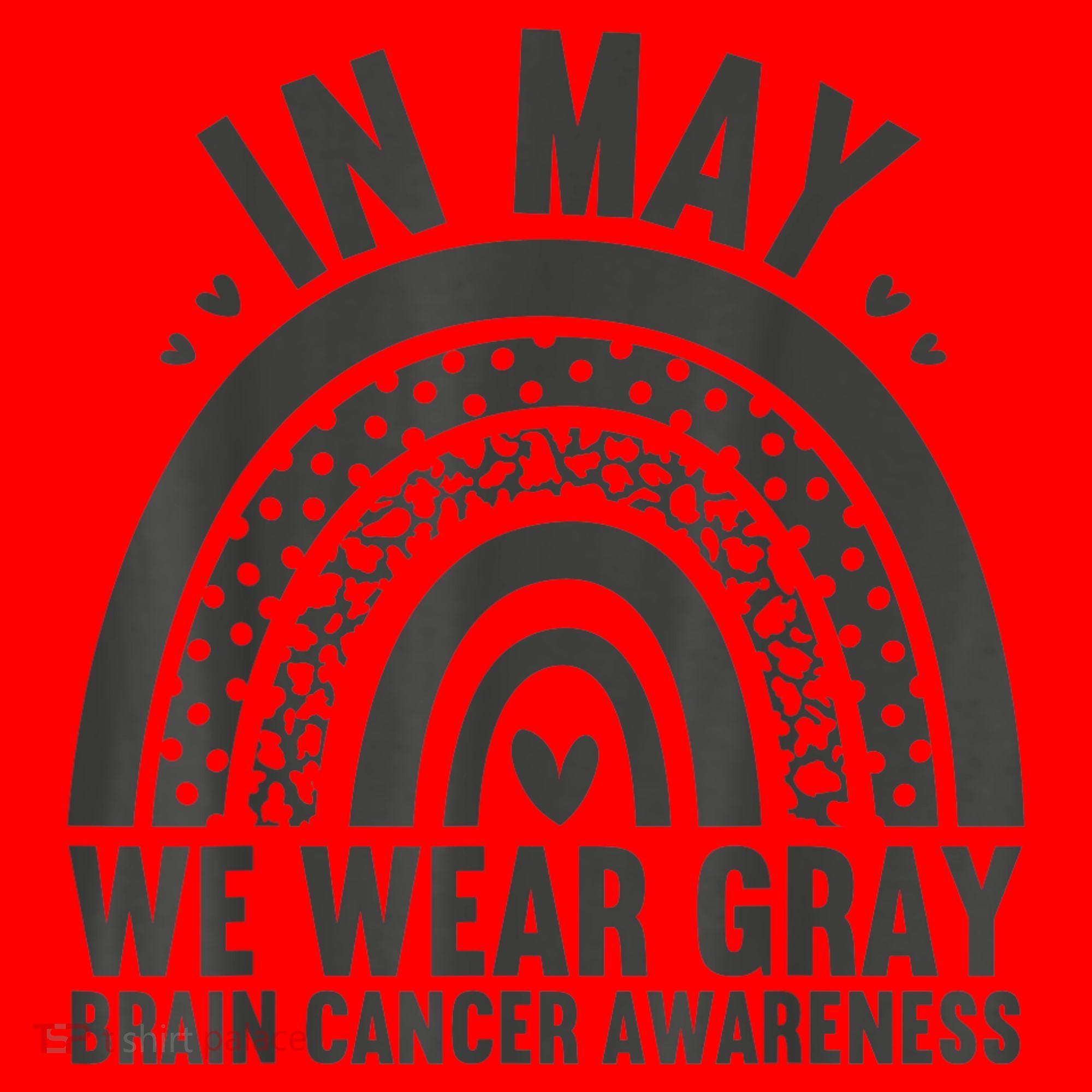 In May We Wear Gray Brain Cancer Awareness Month Rainbow Santa Hat