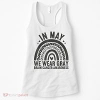 In May We Wear Gray Brain Cancer Awareness Month Rainbow Women's Tank Top thumb 0