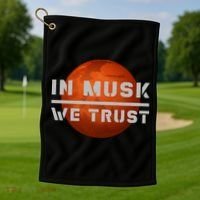 In Musk We Trust Mars Golf Towel thumb 1