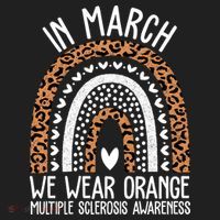In March We Wear Orange Multiple Sclerosis Awareness Rainbow Beanie thumb 2