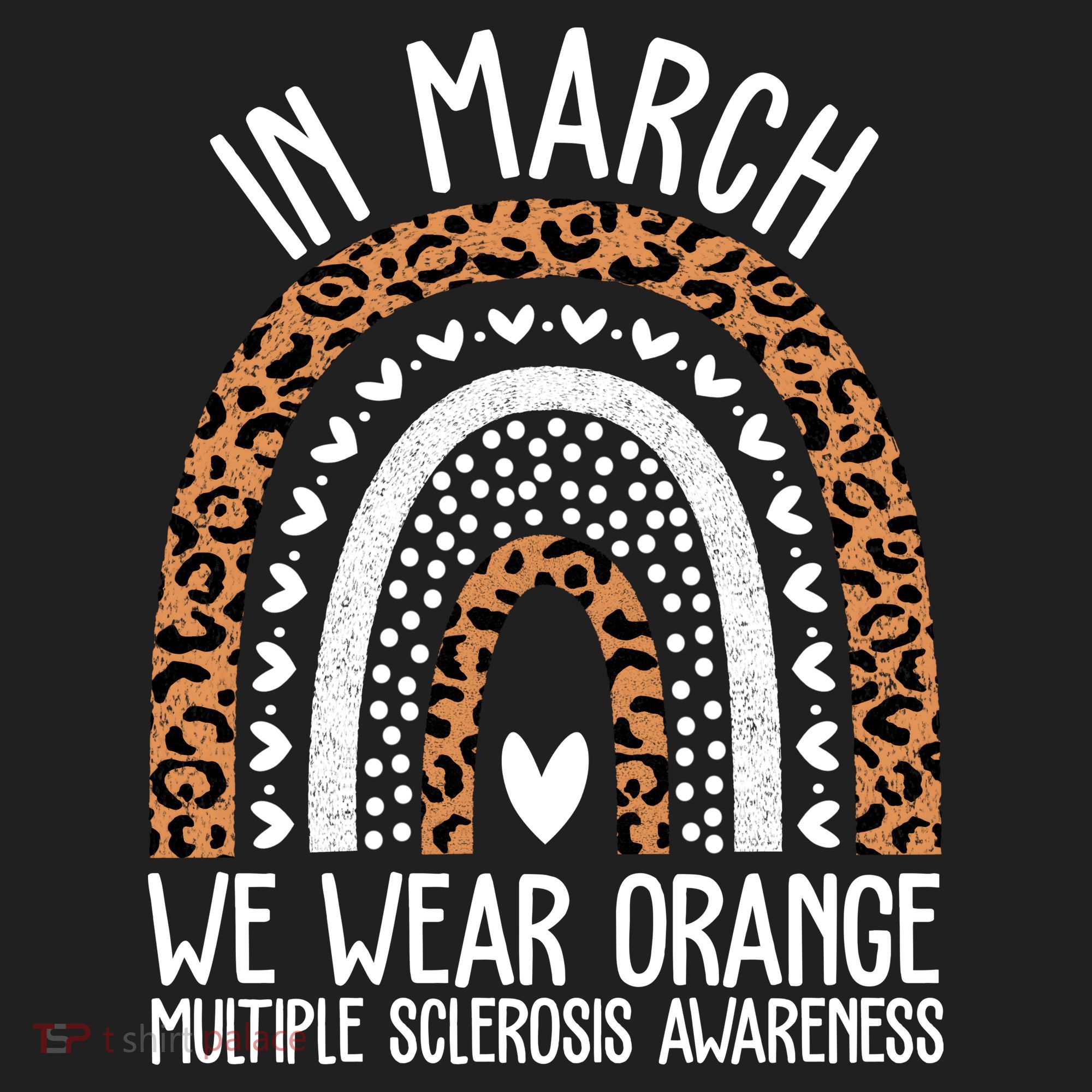 In March We Wear Orange Multiple Sclerosis Awareness Rainbow Beanie