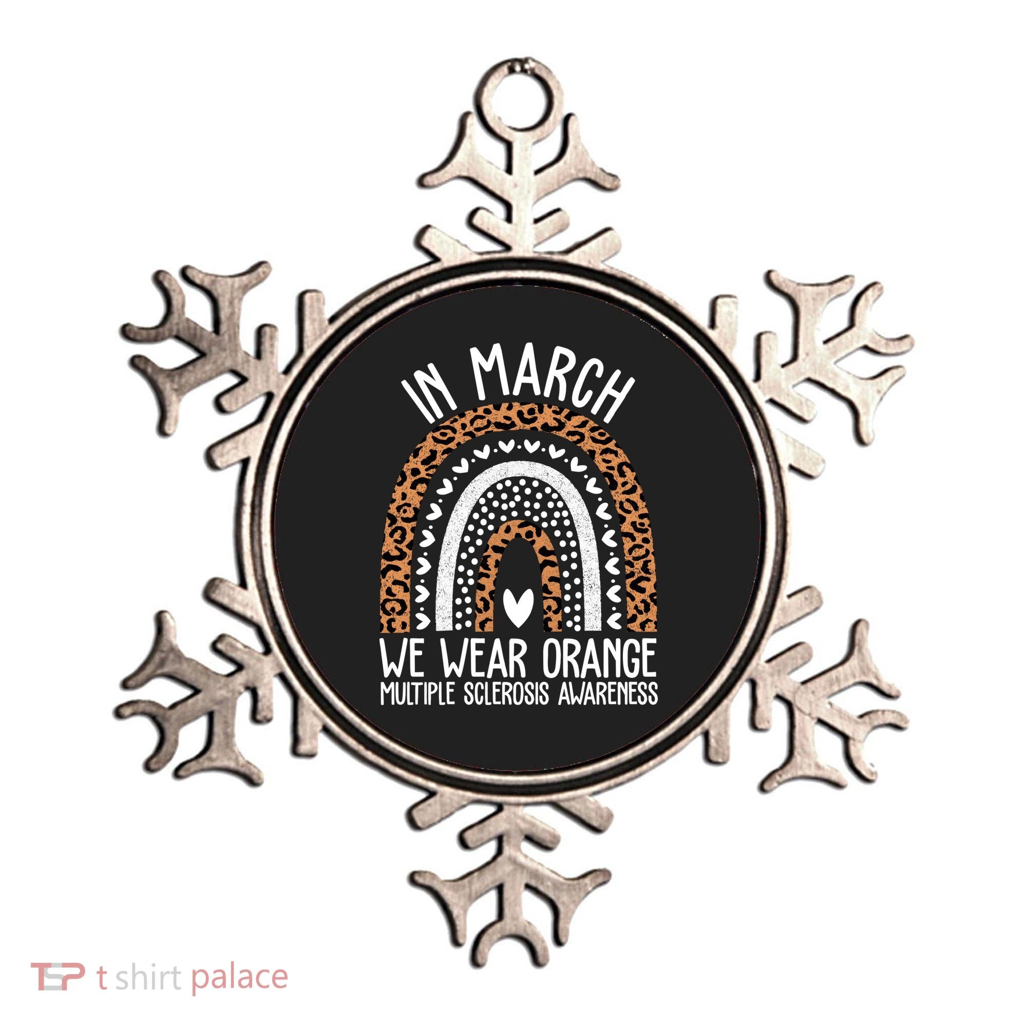 In March We Wear Orange Multiple Sclerosis Awareness Rainbow Ornament