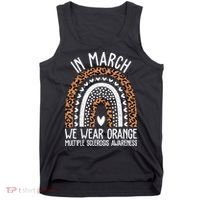 In March We Wear Orange Multiple Sclerosis Awareness Rainbow Tank Top thumb 0