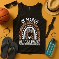 In March We Wear Orange Multiple Sclerosis Awareness Rainbow Tank Top thumb 4