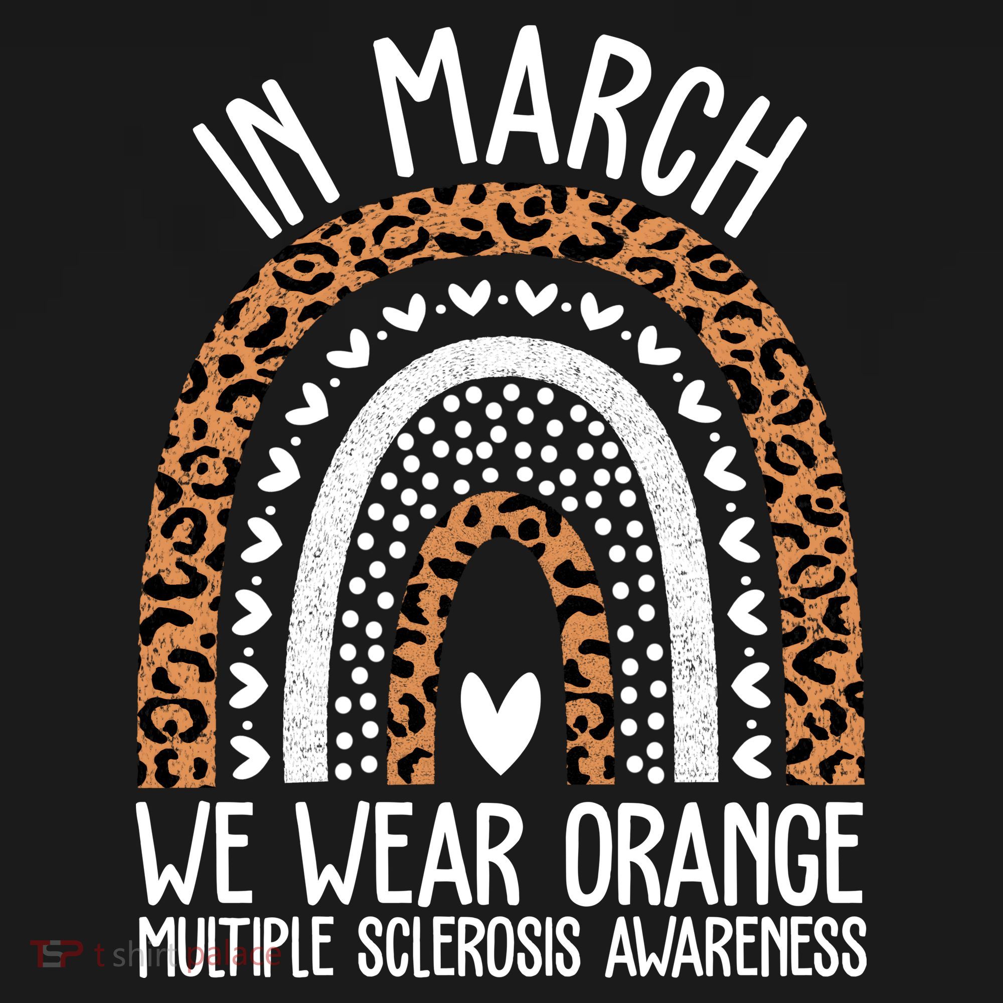 In March We Wear Orange Multiple Sclerosis Awareness Rainbow Kids Sweatshirt