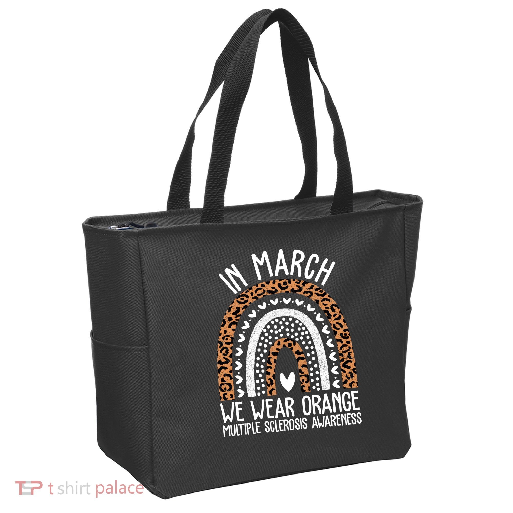 In March We Wear Orange Multiple Sclerosis Awareness Rainbow Tote Bag