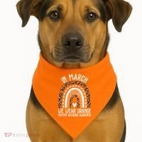 In March We Wear Orange Multiple Sclerosis Awareness Rainbow USA-Made Doggie Bandana thumb 1