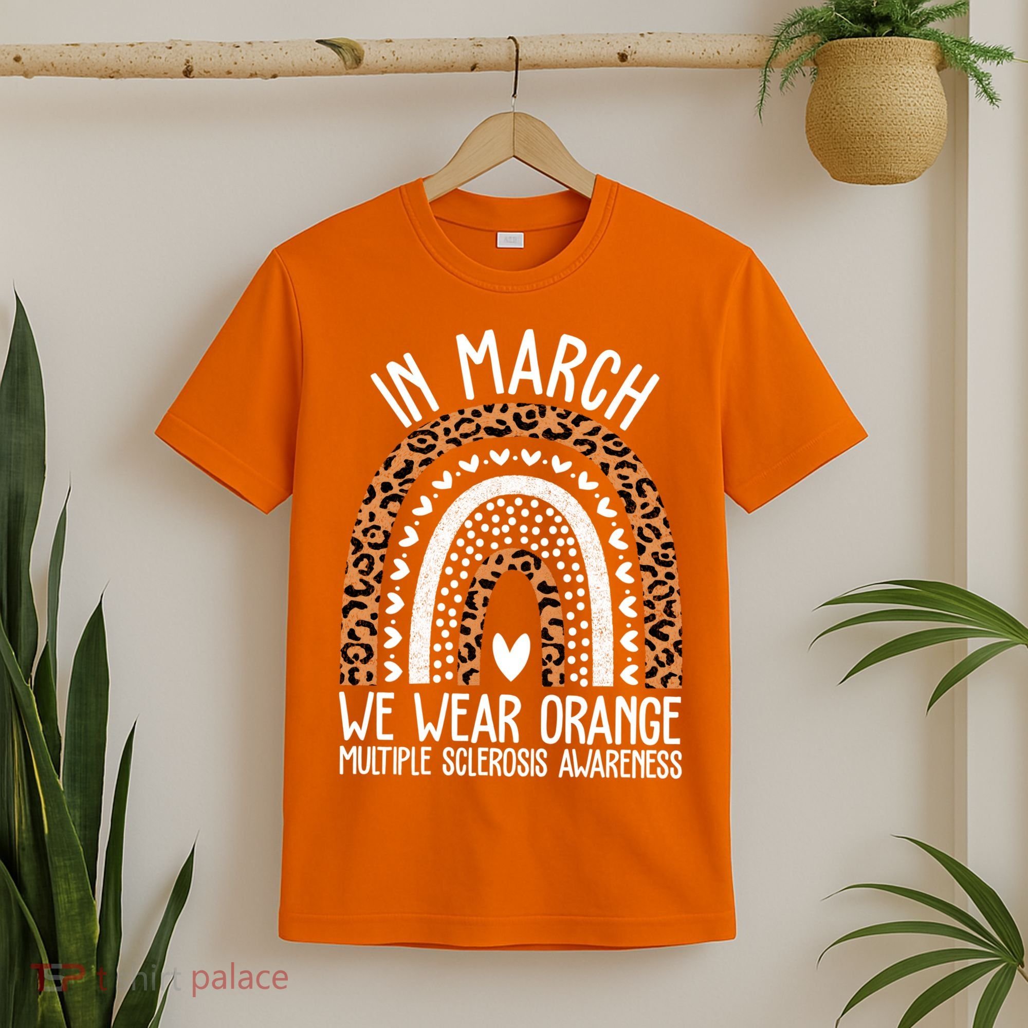 In March We Wear Orange Multiple Sclerosis Awareness Rainbow T-Shirt