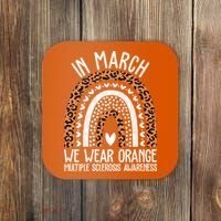 In March We Wear Orange Multiple Sclerosis Awareness Rainbow Coaster thumb 0