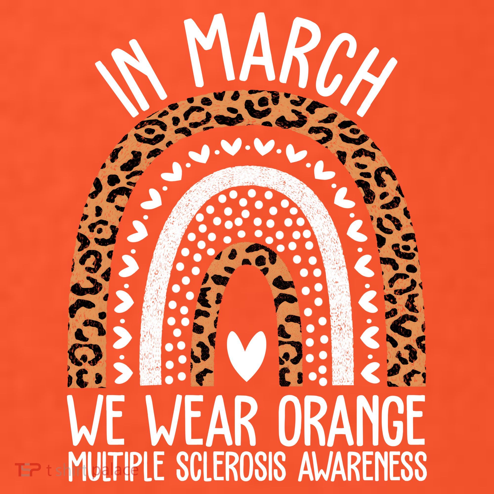 In March We Wear Orange Multiple Sclerosis Awareness Rainbow Coaster