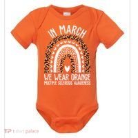 In March We Wear Orange Multiple Sclerosis Awareness Rainbow Baby Bodysuit thumb 0