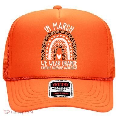 In March We Wear Orange Multiple Sclerosis Awareness Rainbow Hat