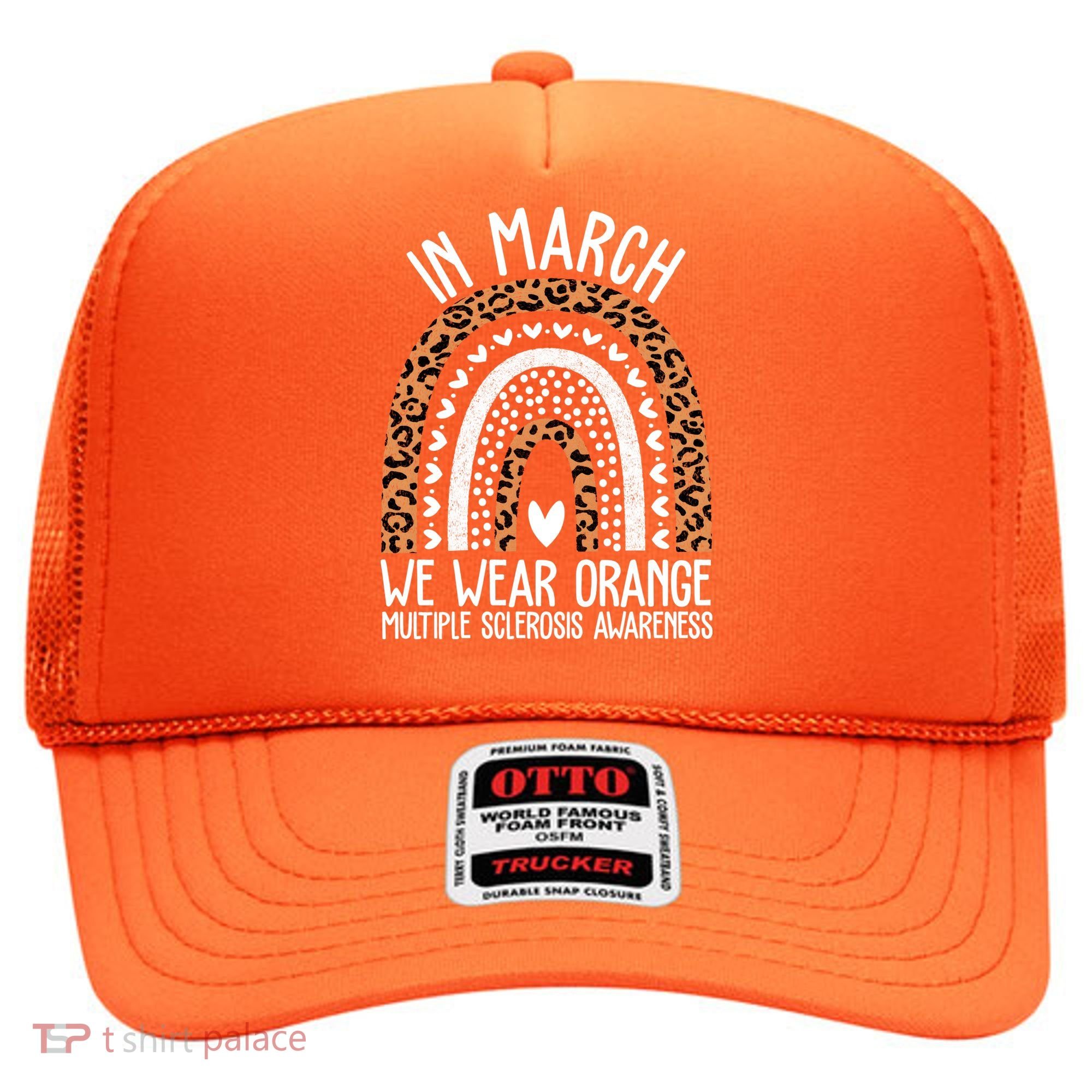 In March We Wear Orange Multiple Sclerosis Awareness Rainbow Hat