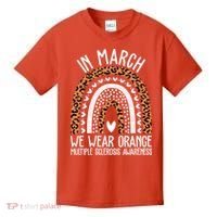 In March We Wear Orange Multiple Sclerosis Awareness Rainbow Kids T-Shirt thumb 0